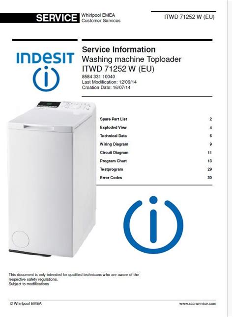 User manual Indesit EWE 71252 W EU/1 (English .